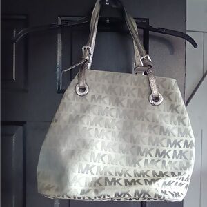 Michael Kors Gold and Cream Tote Bag